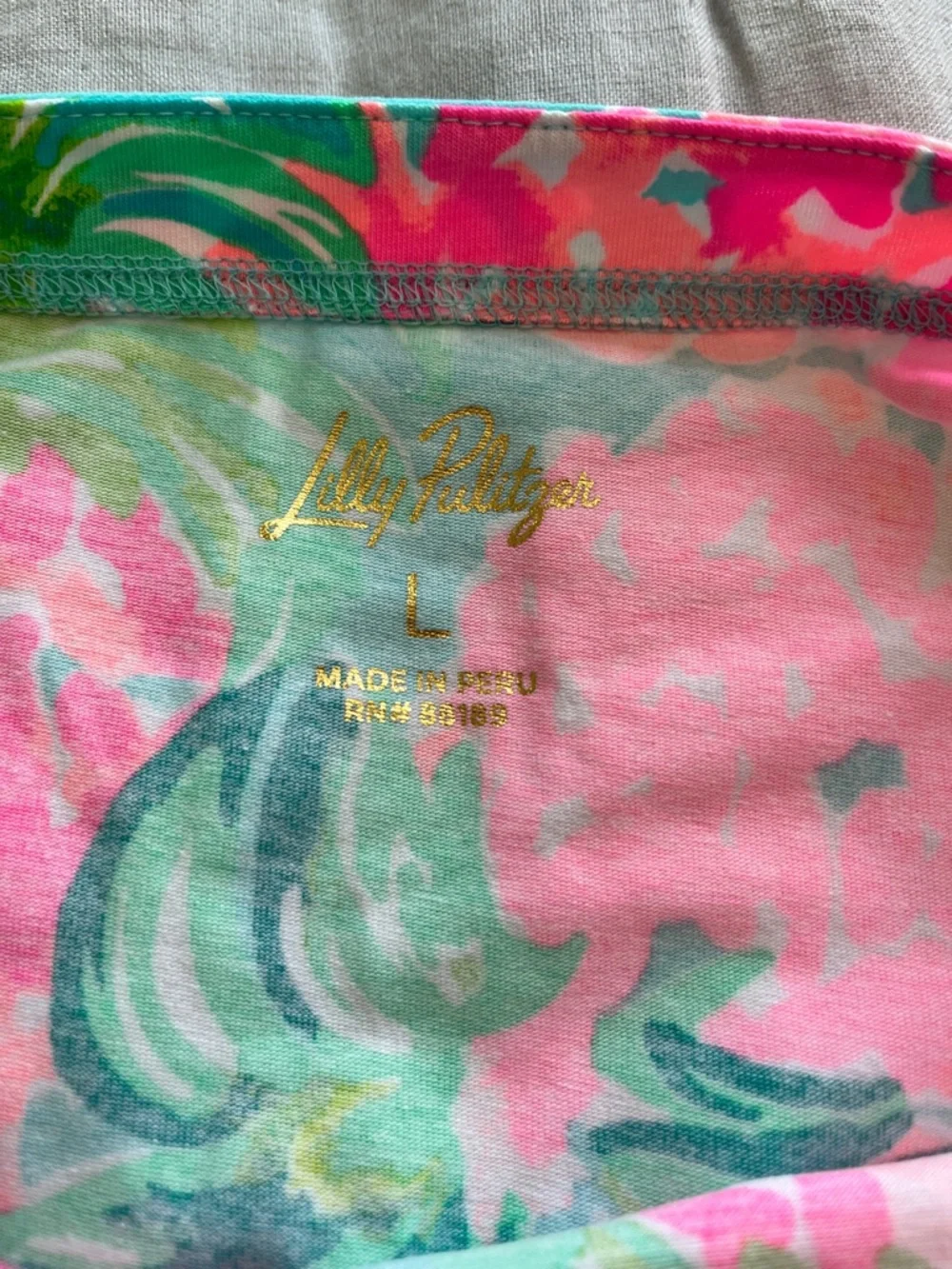 Lilly Pulitzer Pink, Aqua & Green Floral Top - Picture 2 of 7